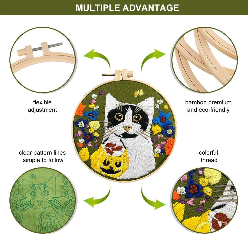 4pcs Animal Embroidery Kit