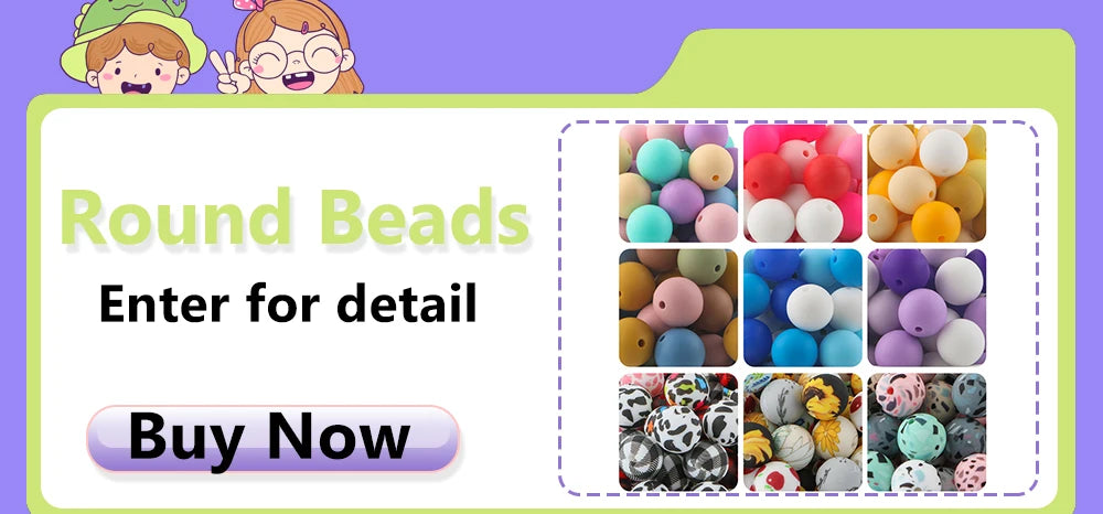 50-Piece Silicone Bead Set – 15mm Round Beads
