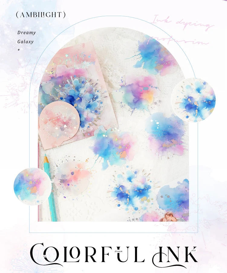 10-Piece PET Floral Stickers – Color Blending Series