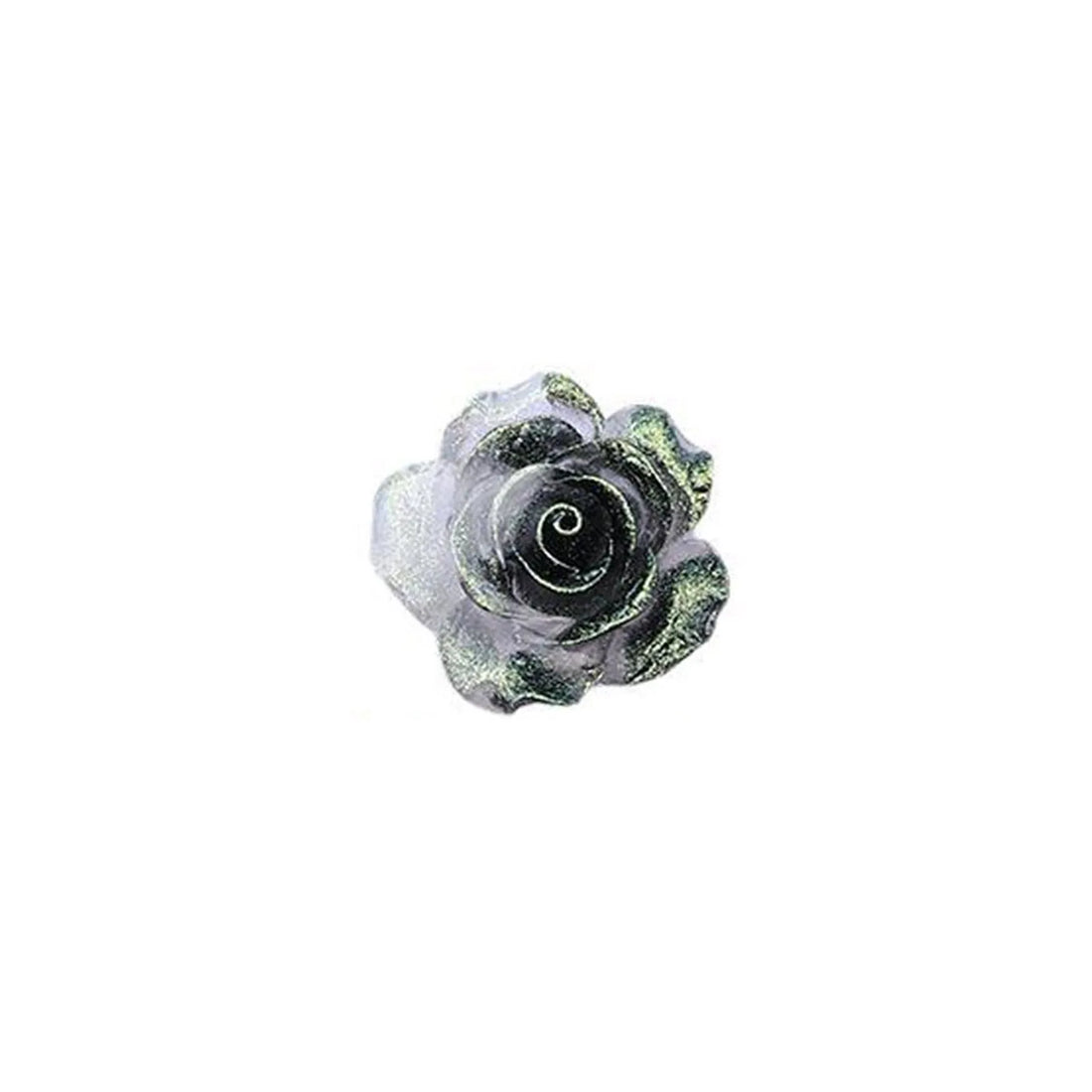 2pcs Glow-In-The-Dark 37mm Large Rose Flower Rhinestone Trim