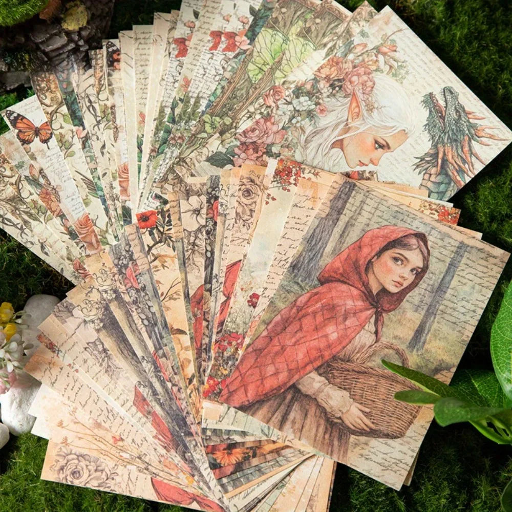 180pcs Fairy Tale Scrapbook Paper