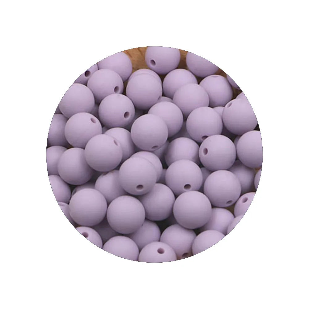 50-Piece Silicone Bead Set – 15mm Round Beads