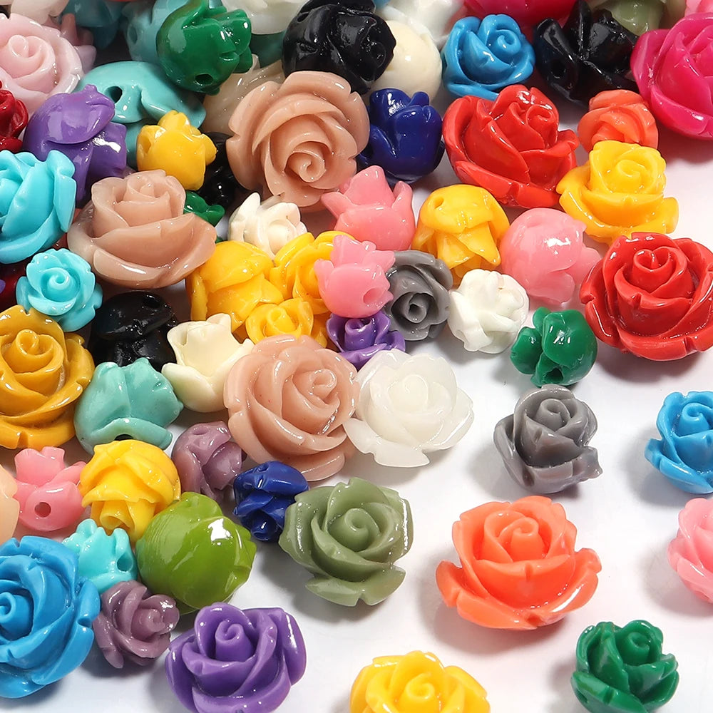 Rose Camelia Flower Beads Artificial Coral Beads