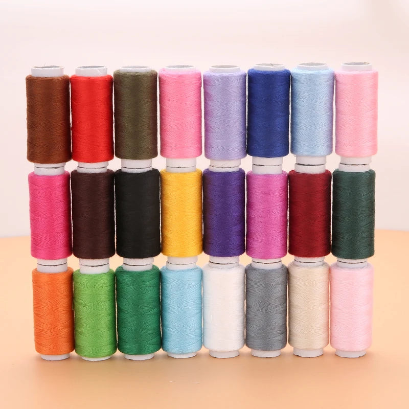 24-Color Polyester Sewing Thread Set – For Machine & Hand Use