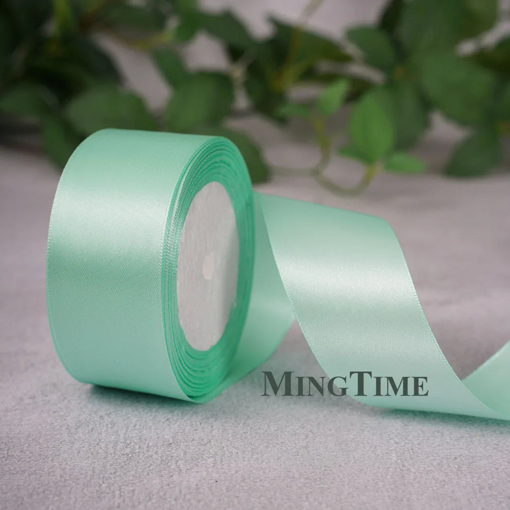Satin Ribbon Roll – 22.8m Sage Gold for Gift Wrap & Crafts