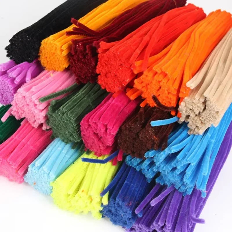 50/100-Piece Chenille Stem Set – 22 Colors, 6mm x 12in  Bullet Point Description: