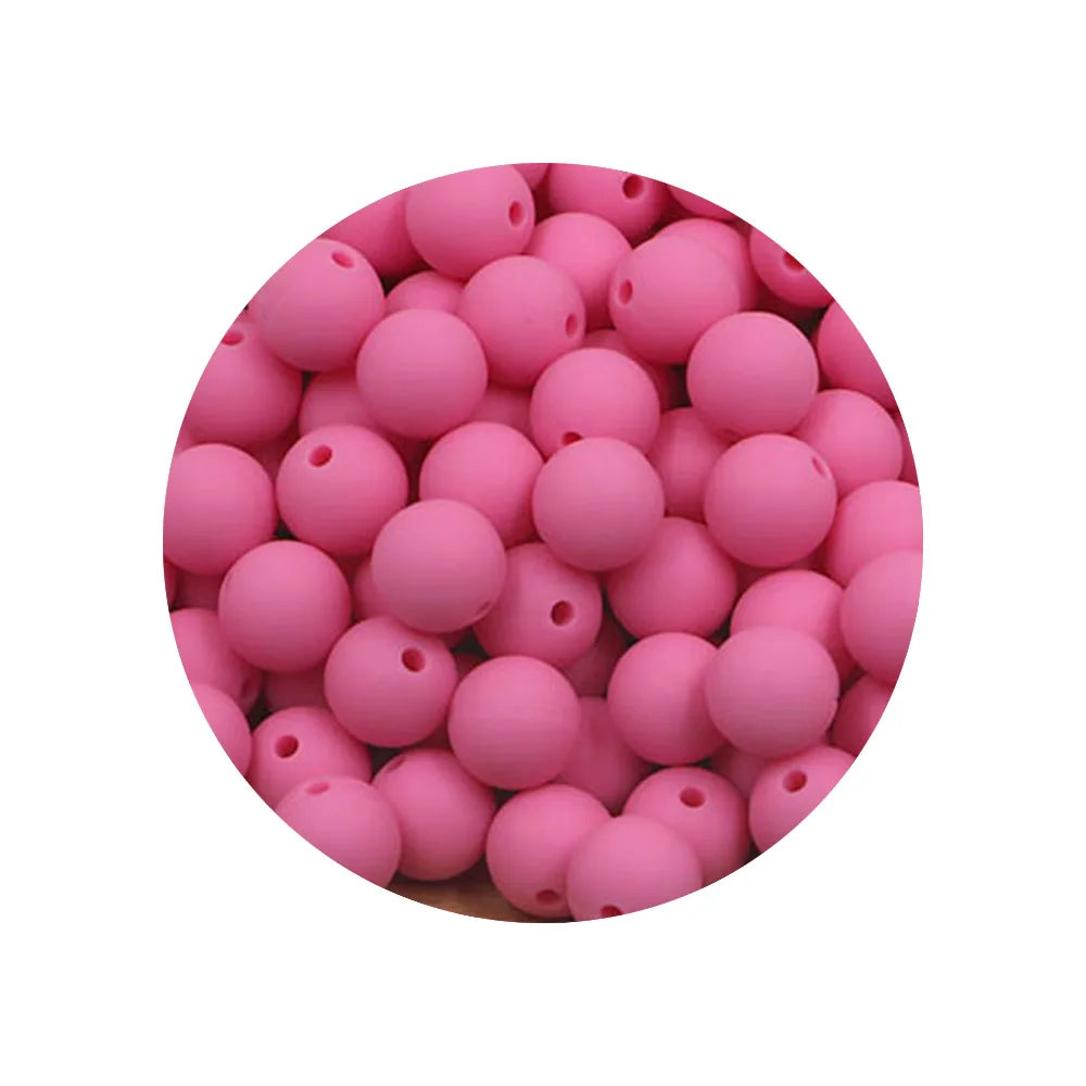 50-Piece Silicone Bead Set – 15mm Round Beads
