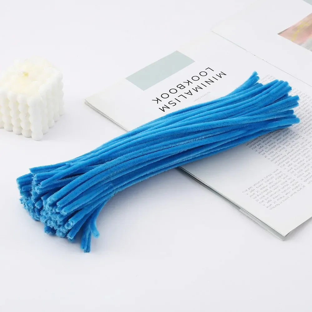 50/100-Piece Chenille Stem Set – 22 Colors, 6mm x 12in  Bullet Point Description: