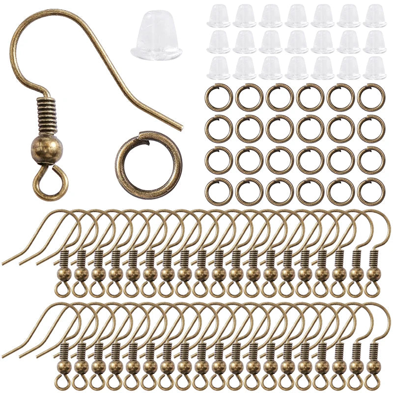 300-Piece Earring Making Set – Hooks, Jump Rings & Backs