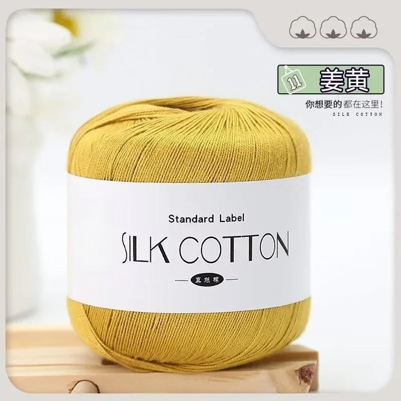Silk Lace Cotton Milk Yarn – 50g Soft Crochet Thread
