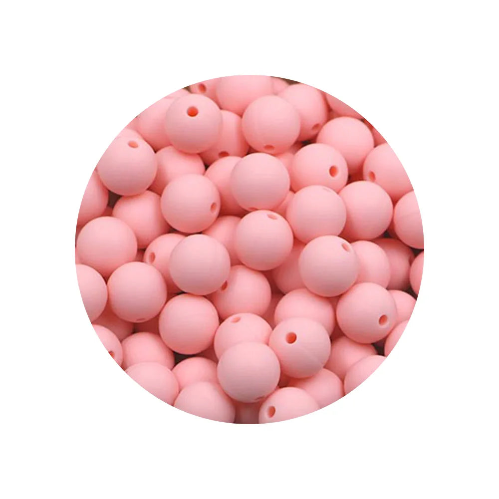 50-Piece Silicone Bead Set – 15mm Round Beads
