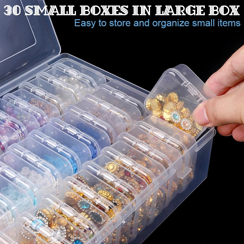 30-Piece Bead Organizer Box – Clear Storage Containers