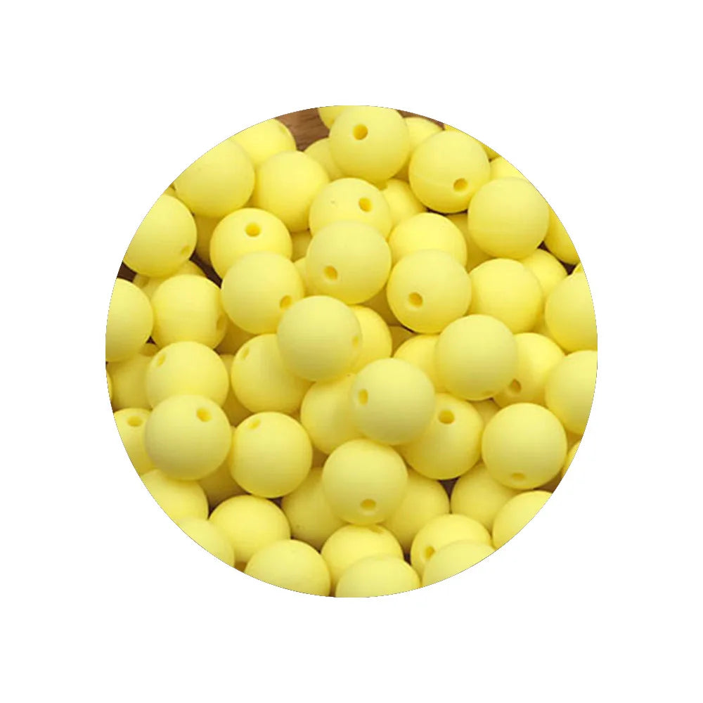50-Piece Silicone Bead Set – 15mm Round Beads