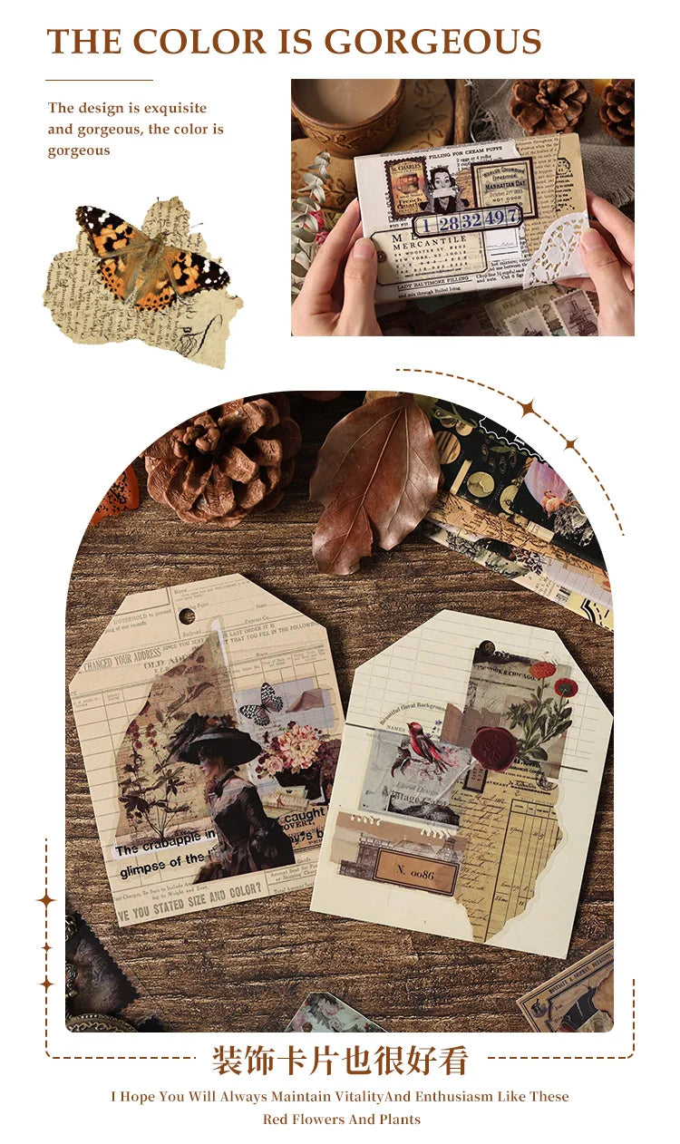 20-Piece Vintage Aesthetic Sticker Set