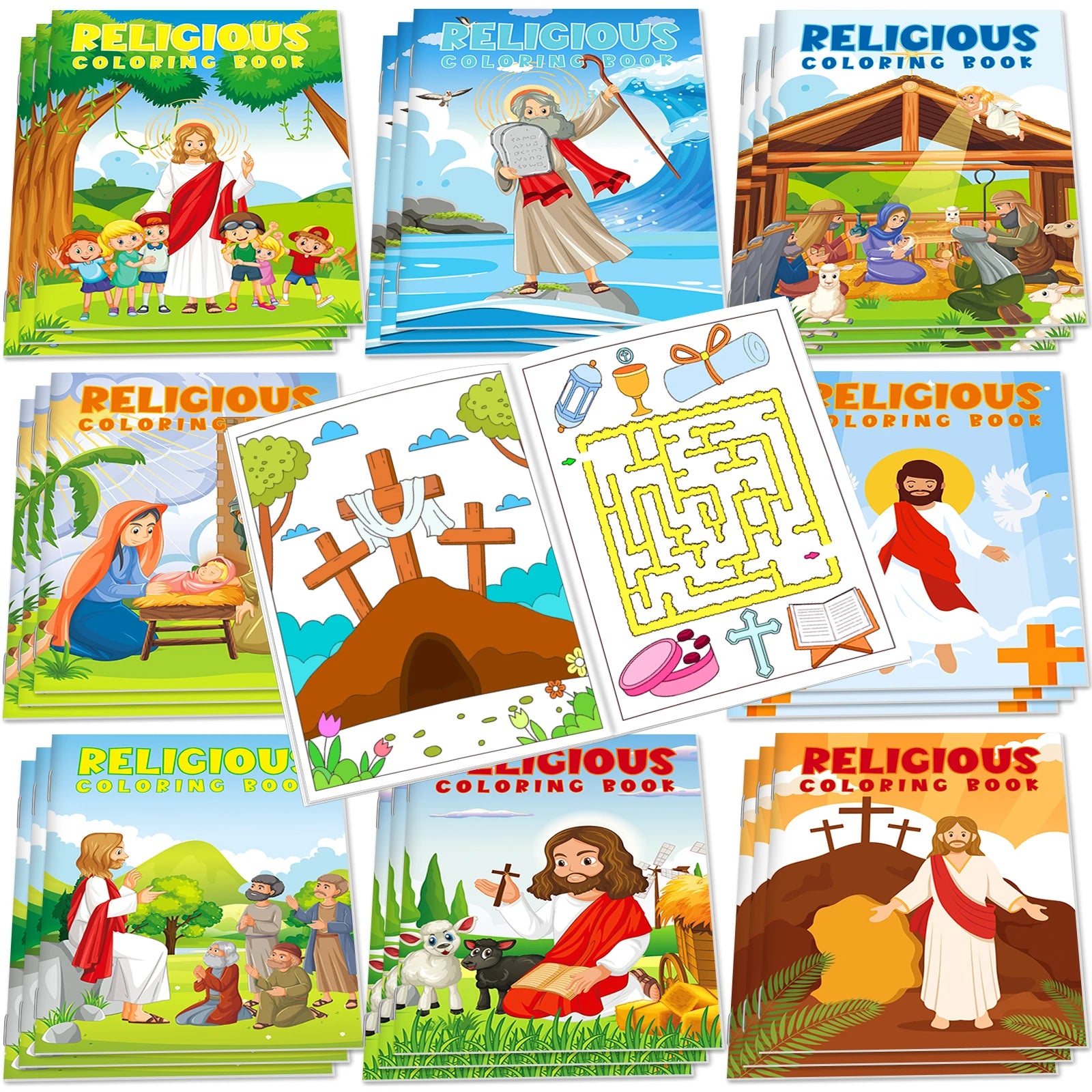 24Pcs Bible Coloring Books for Kids