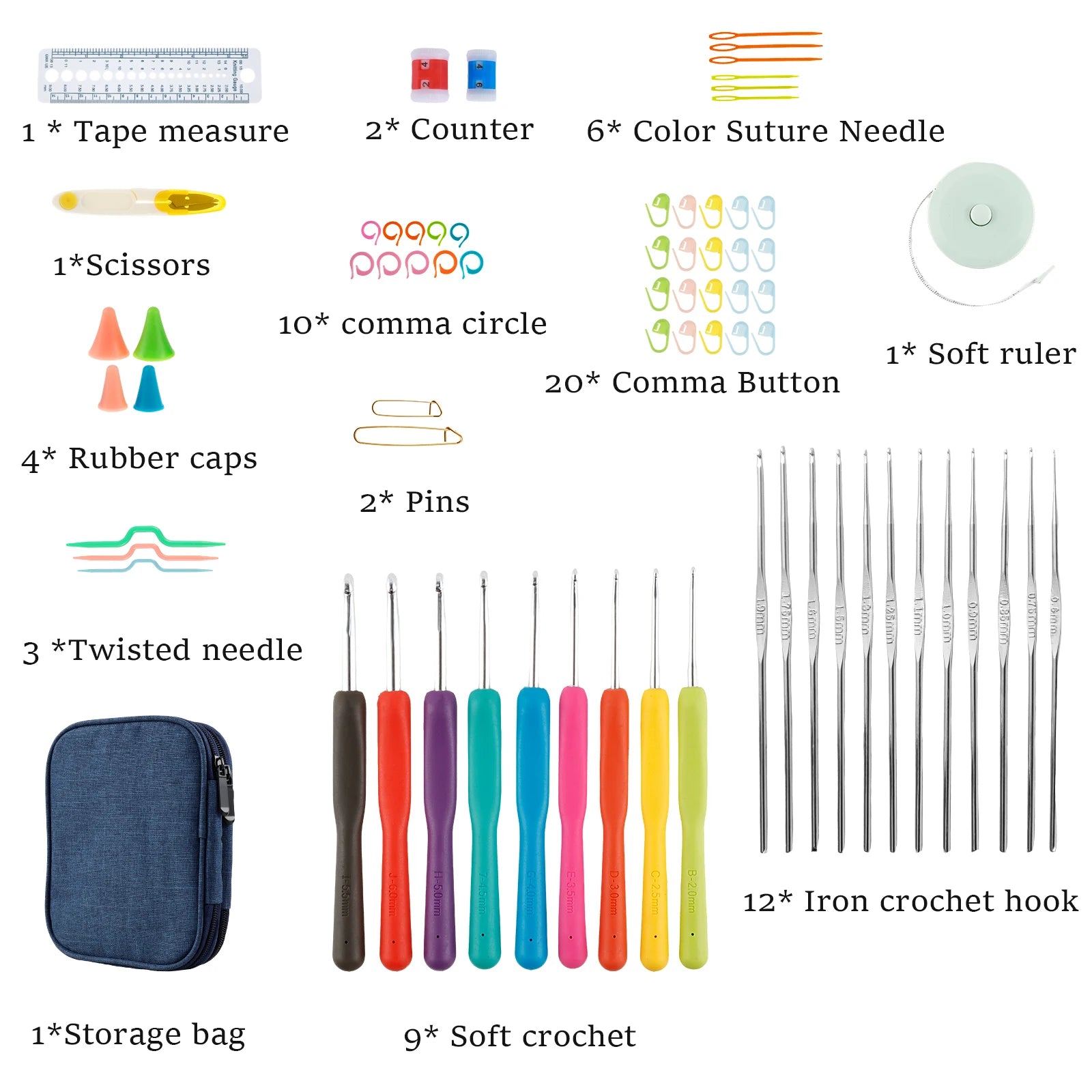 144Pcs Crochet Hooks Set DIY