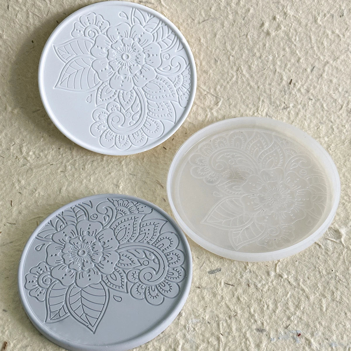 Flower Coaster Silicone Mold – DIY Resin & Concrete Tray