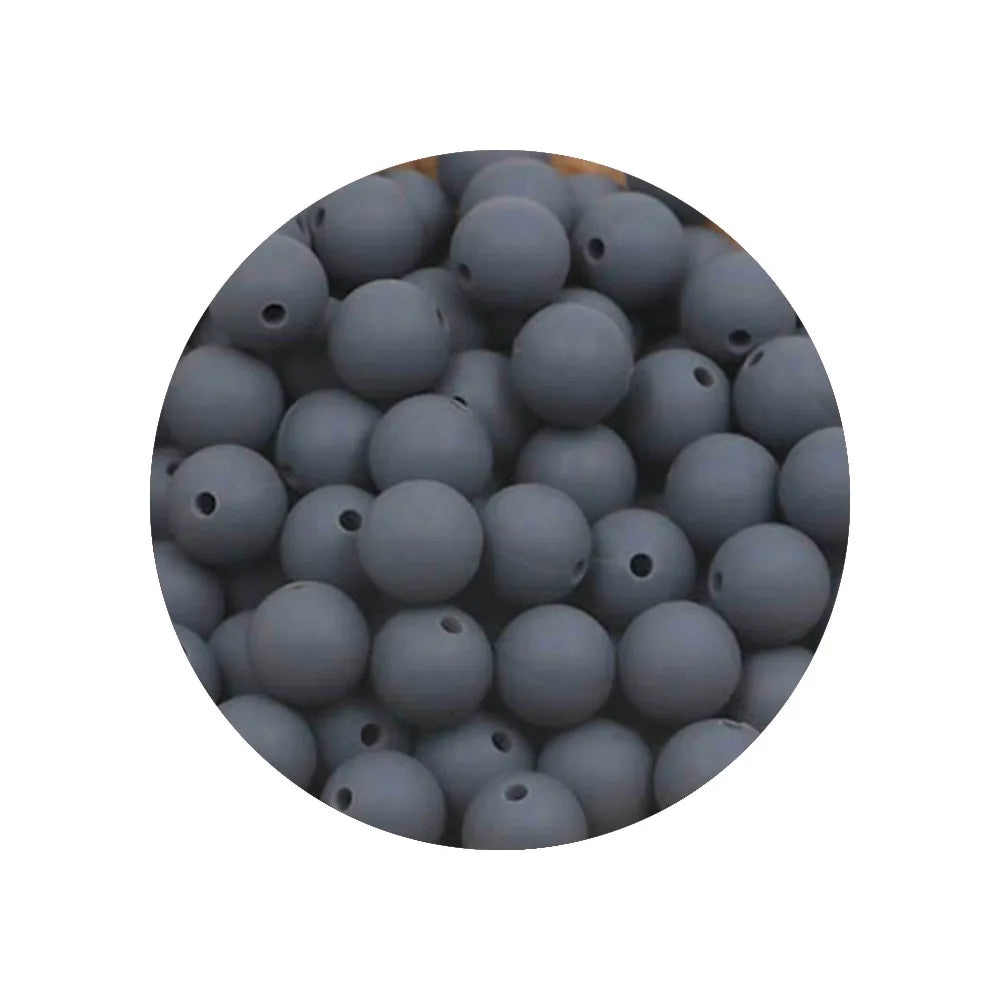 50-Piece Silicone Bead Set – 15mm Round Beads