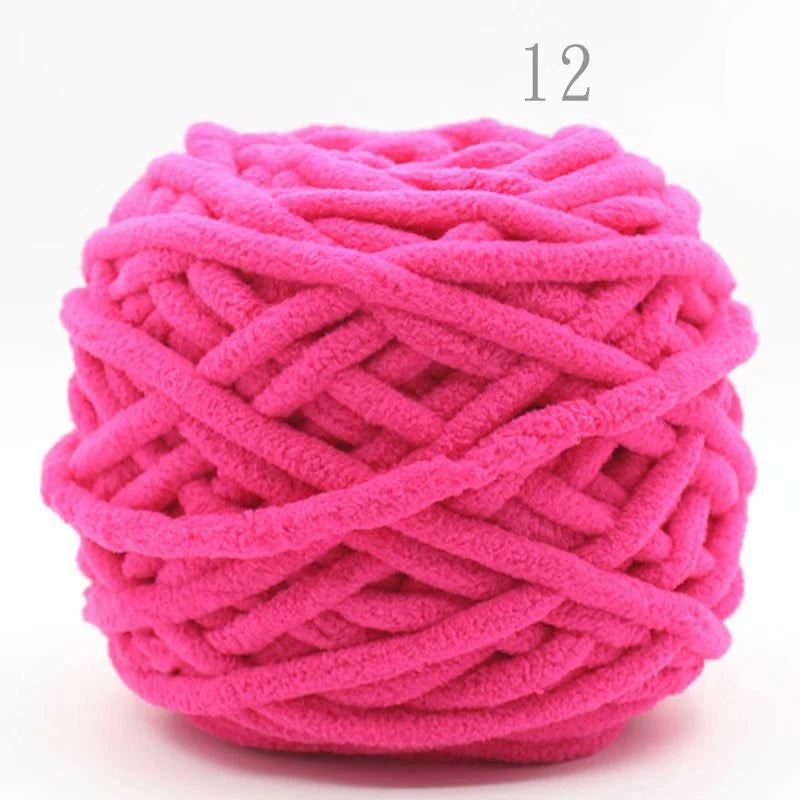 3PCS Chenille Knitting Yarn – 300g Soft Thick Cotton Blend