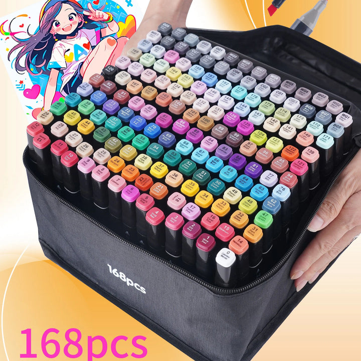 Art Marker Set – Dual Tip Watercolor Brush Pens, Multiple Sizes