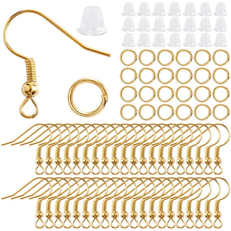300-Piece Earring Making Set – Hooks, Jump Rings & Backs