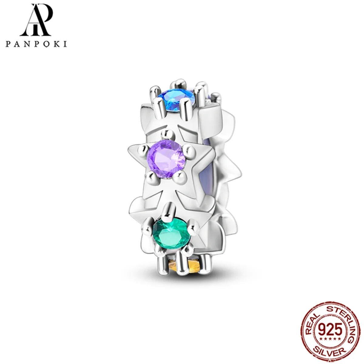 PANPOKI S925 Sterling Silver Silicone Spacer Beads