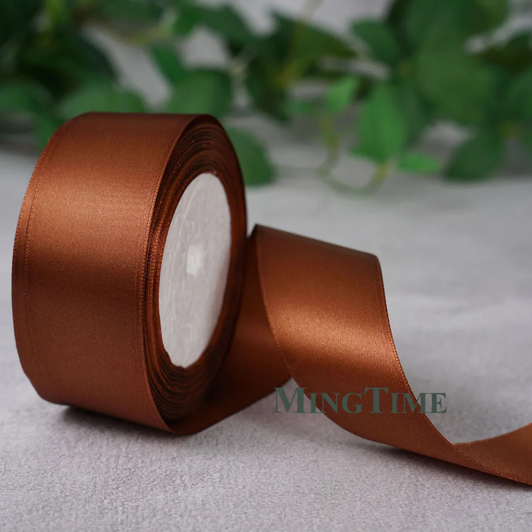 Satin Ribbon Roll – 22.8m Sage Gold for Gift Wrap & Crafts