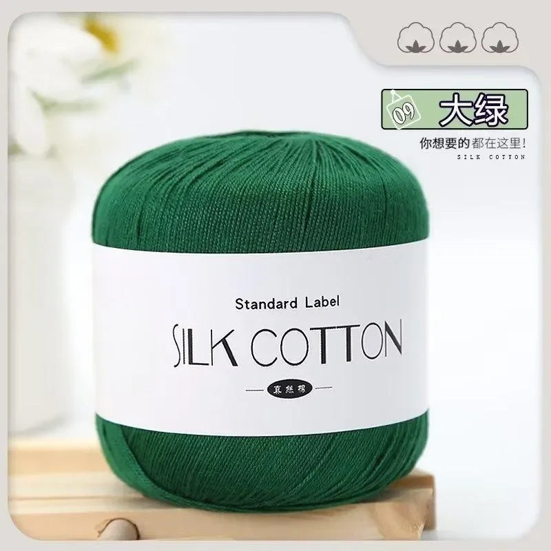 Silk Lace Cotton Milk Yarn – 50g Soft Crochet Thread