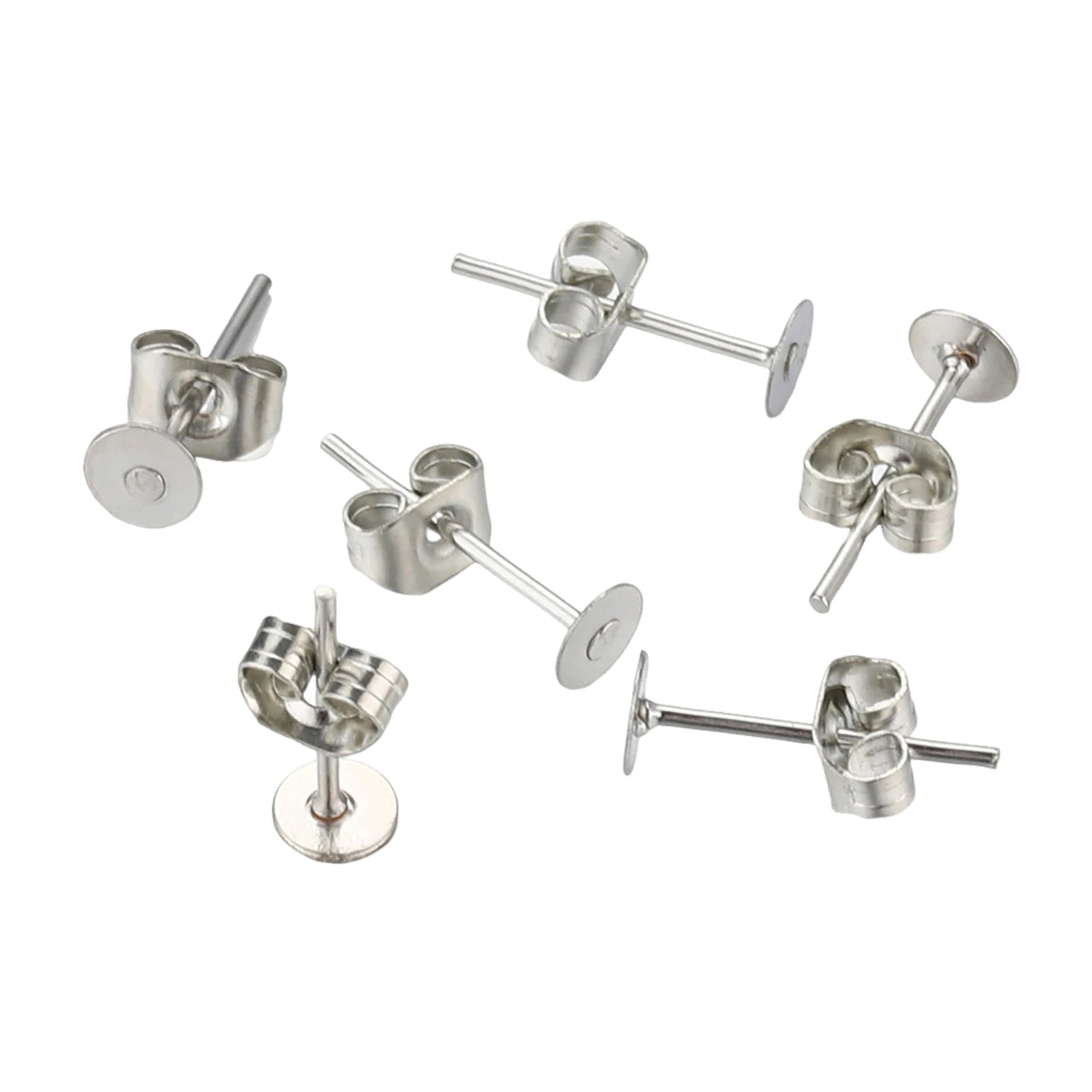 Blank Post Earring Studs Base Pins with Earring Plug Ear Backs