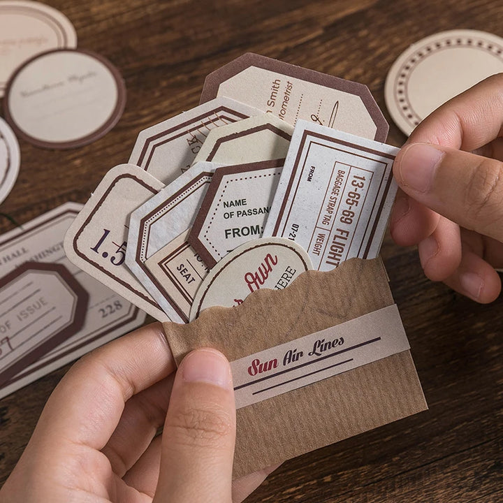 50-Piece Vintage Plant Sticker Pack for Scrapbooking