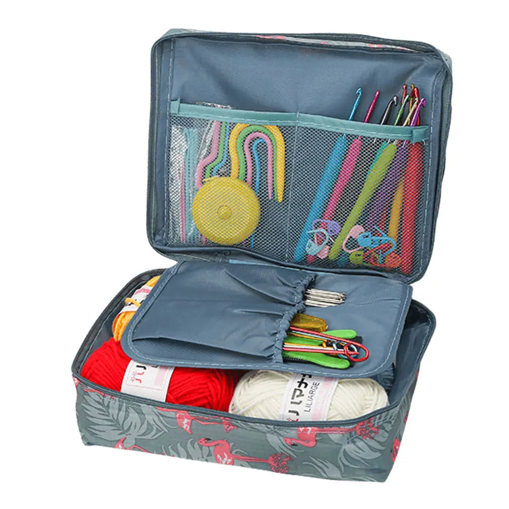 Beginner Crochet Kit with Yarns, Hooks & Bag