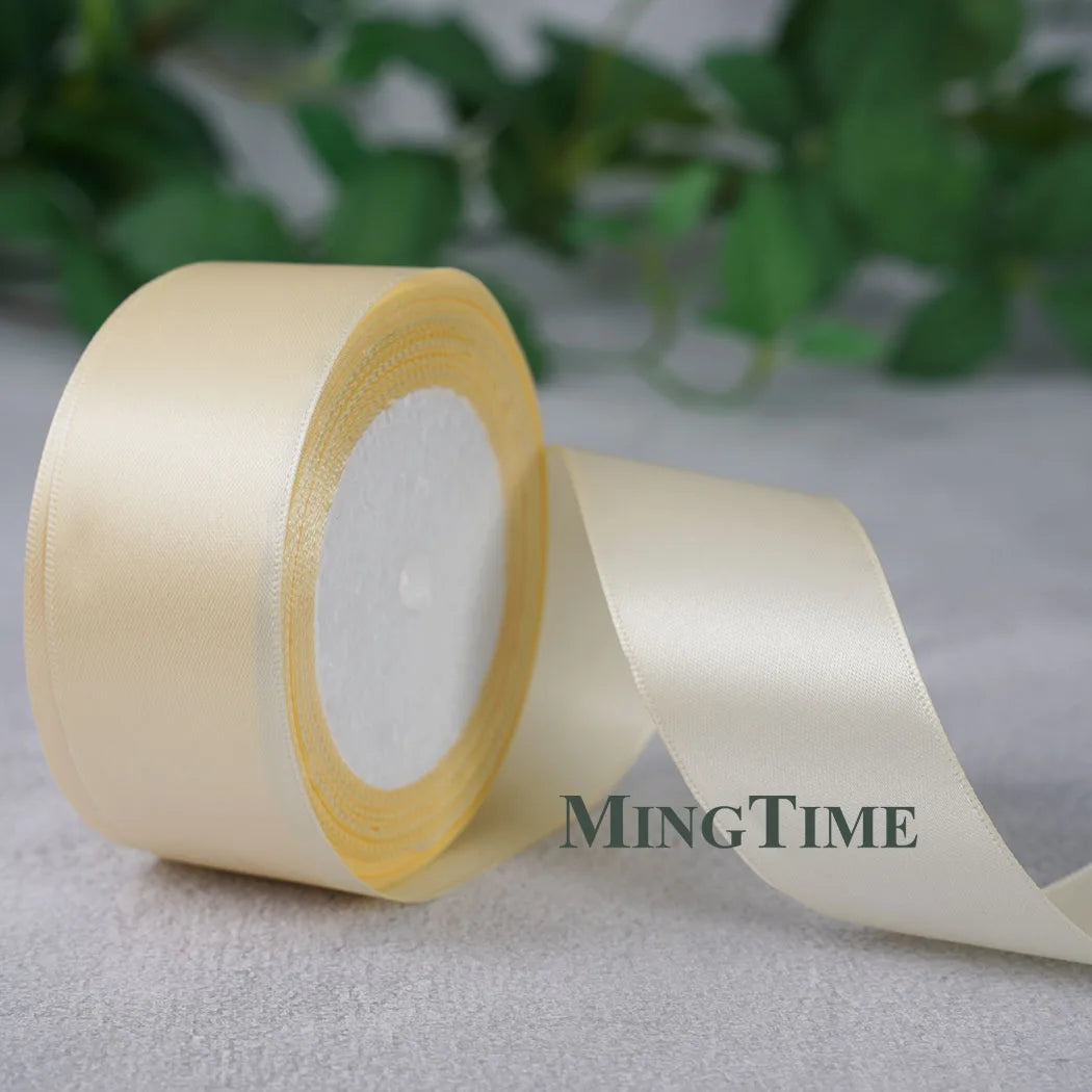 Satin Ribbon Roll – 22.8m Sage Gold for Gift Wrap & Crafts