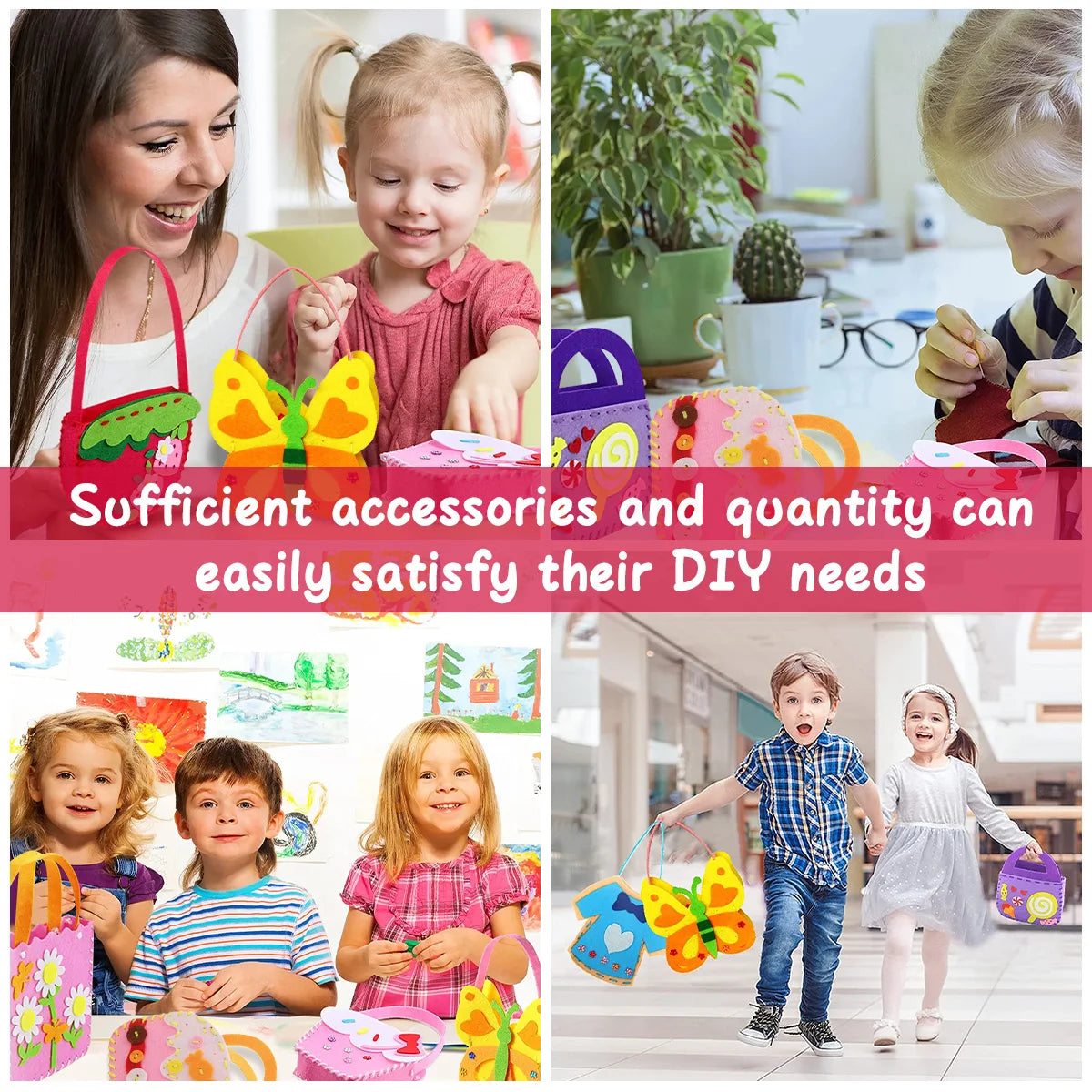 8-Pcs Kids DIY Felt Sewing Kit