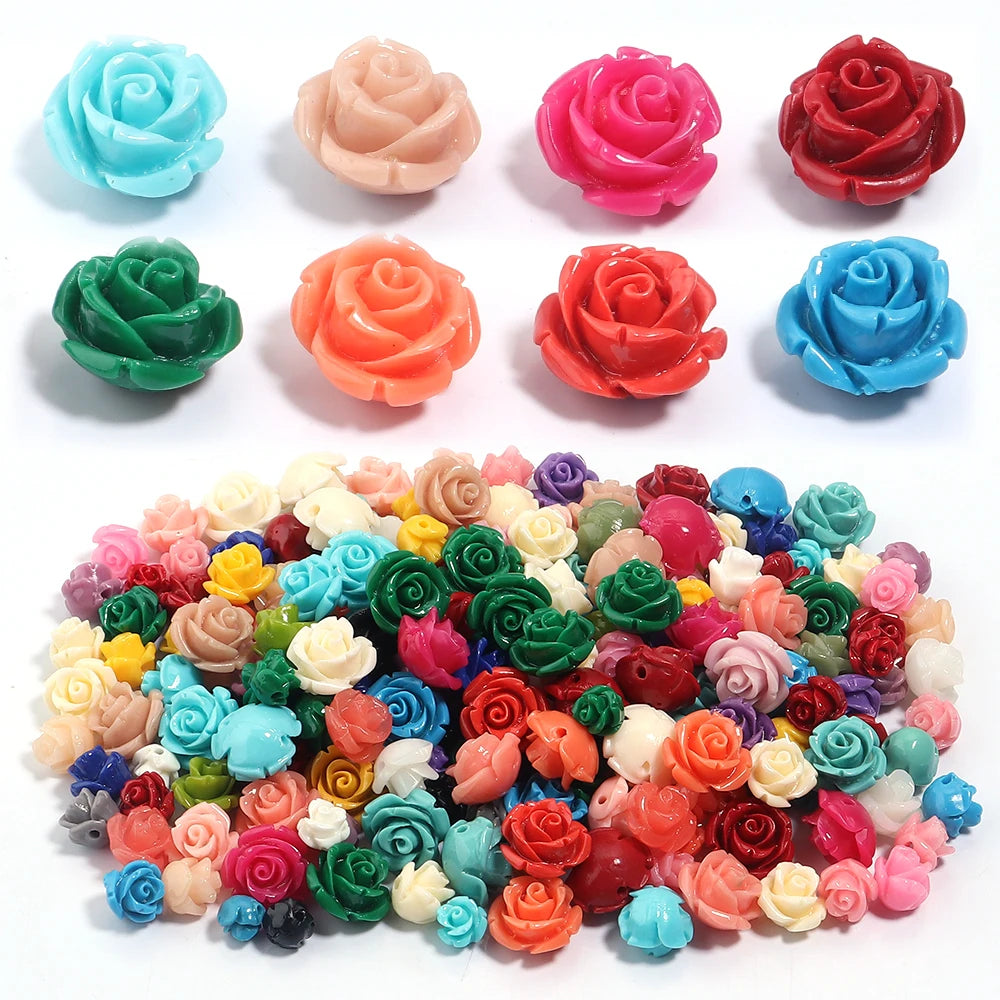 Rose Camelia Flower Beads Artificial Coral Beads