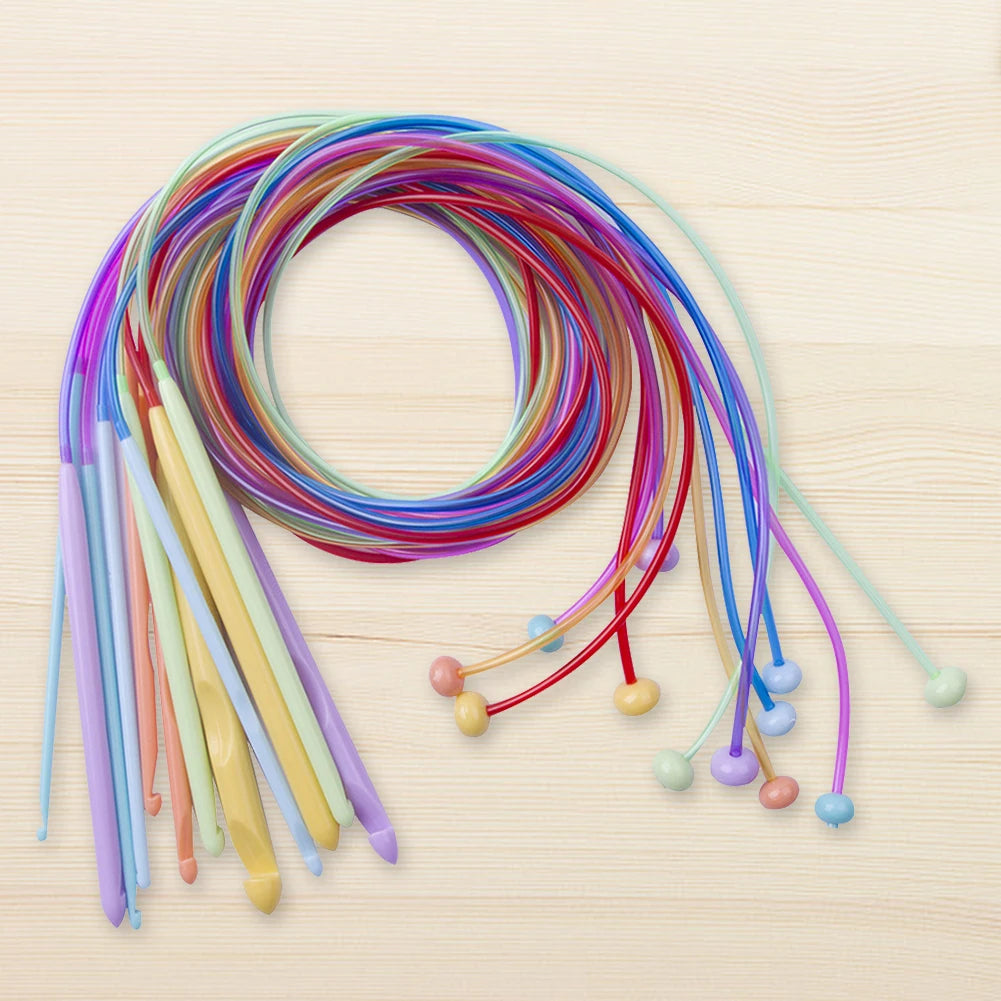 12Pcs Colorful Afghan Tunisian Crochet Hooks Set