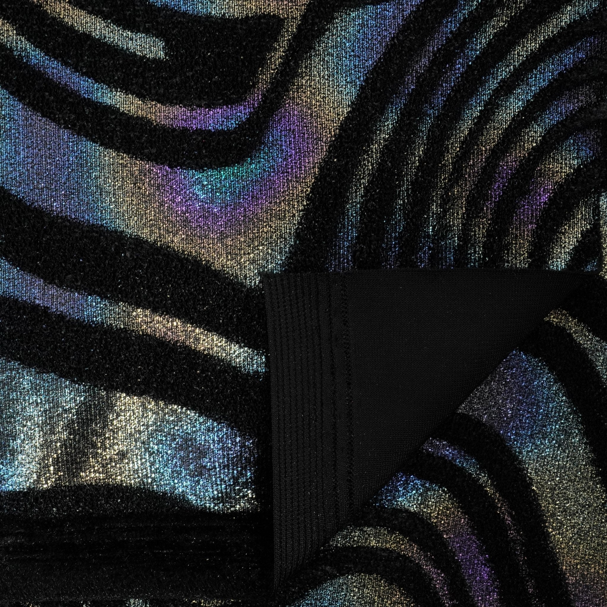 Metallic Foil Velvet Fabric – 2-Way Stretch, 220 GSM