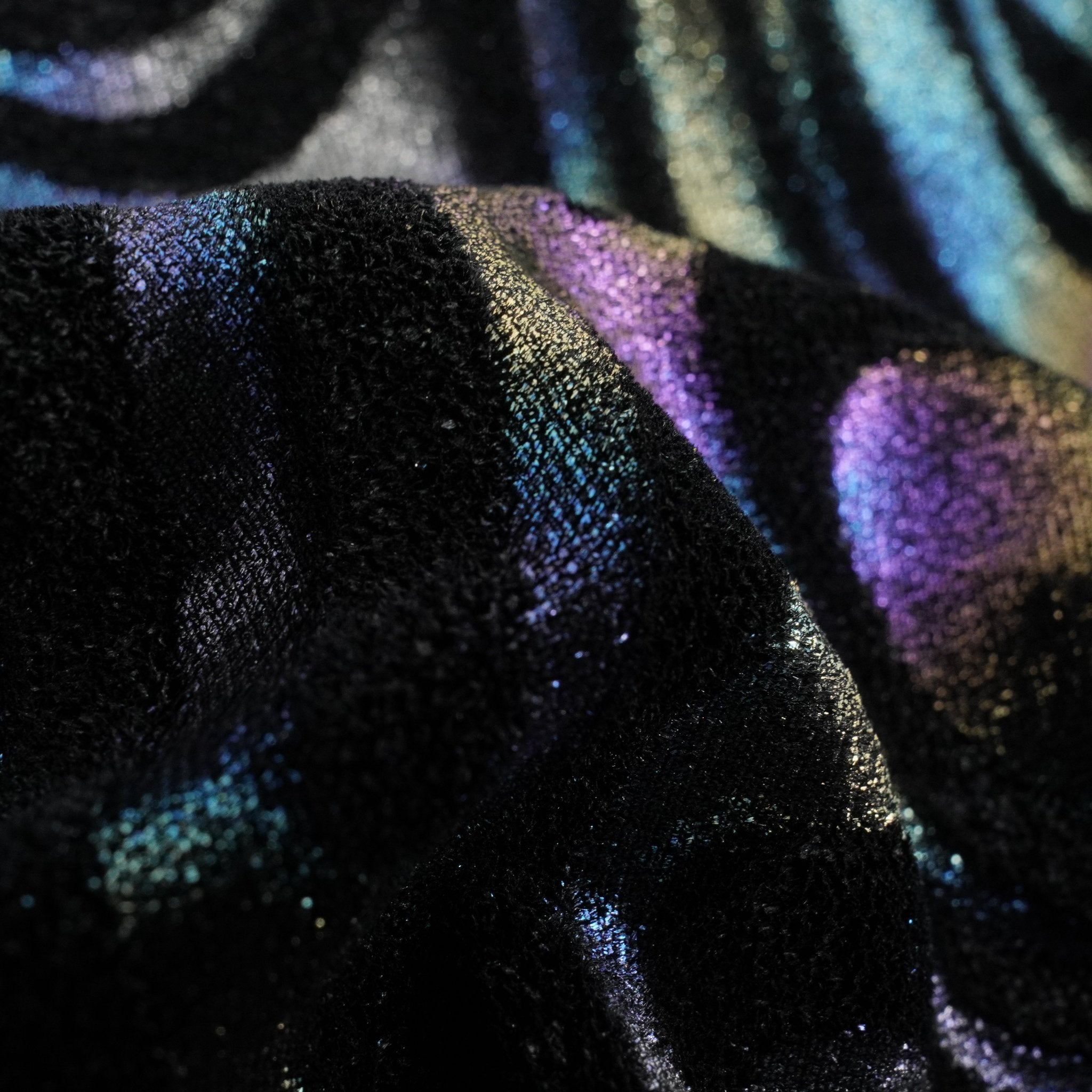 Metallic Foil Velvet Fabric – 2-Way Stretch, 220 GSM