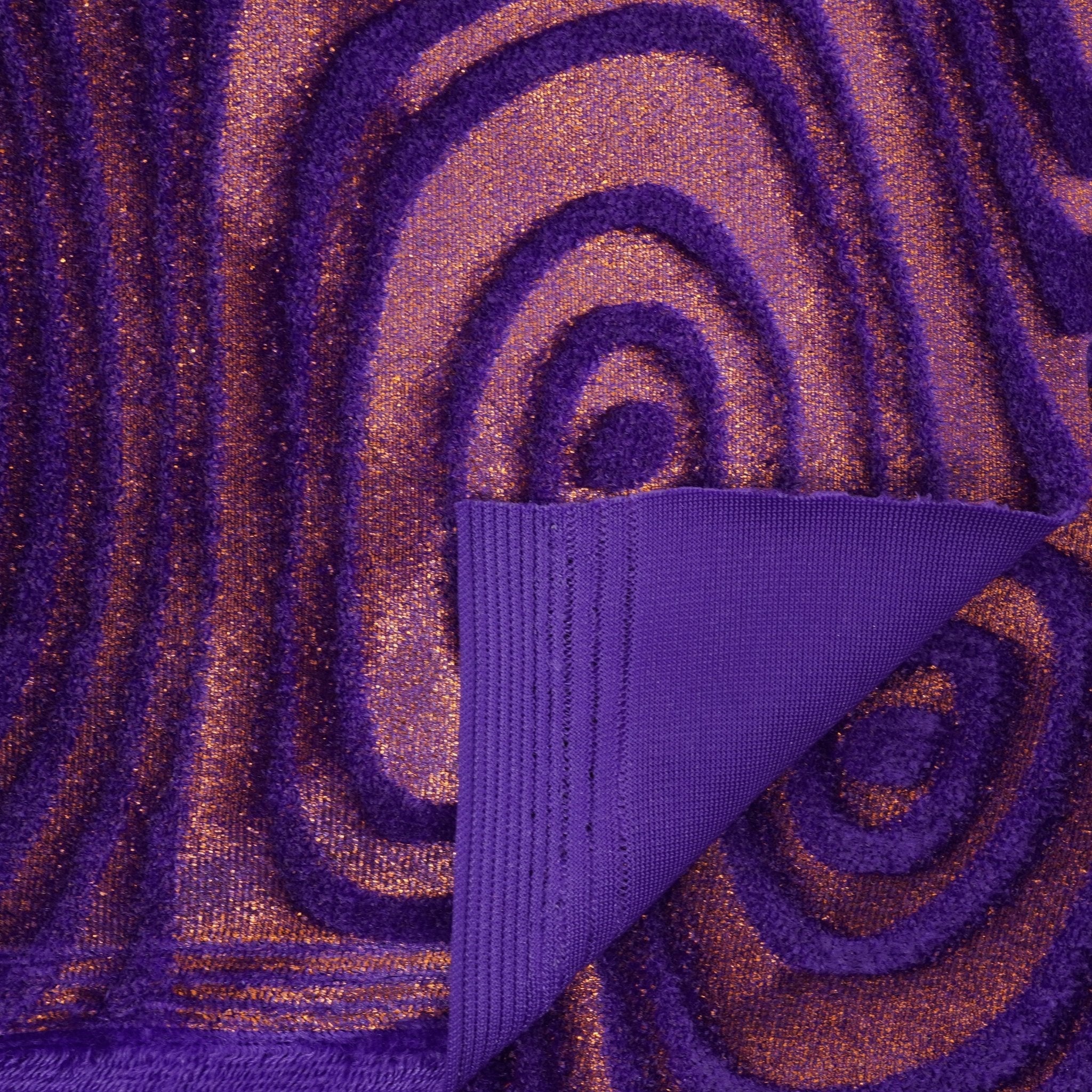 Metallic Foil Velvet Fabric – 2-Way Stretch, 220 GSM