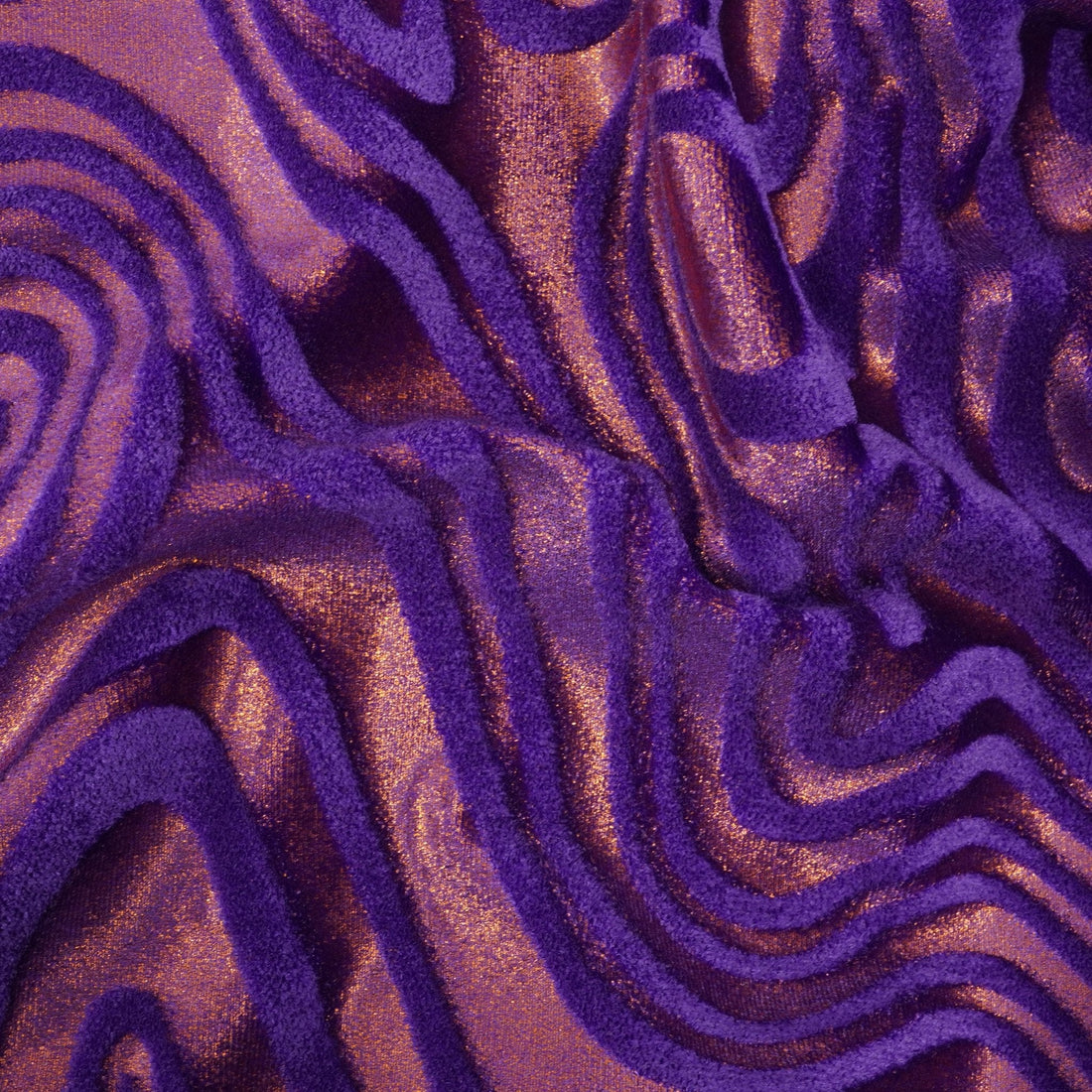 Metallic Foil Velvet Fabric – 2-Way Stretch, 220 GSM