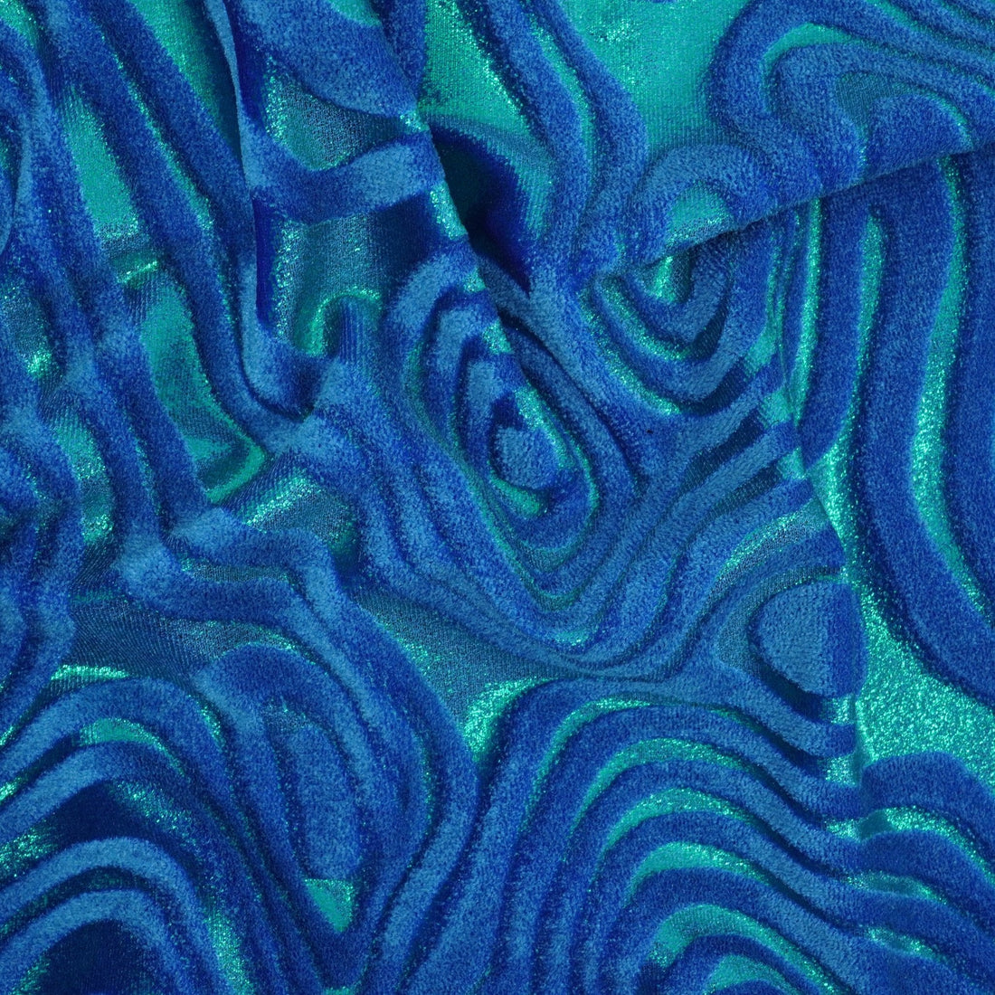 Metallic Foil Velvet Fabric – 2-Way Stretch, 220 GSM