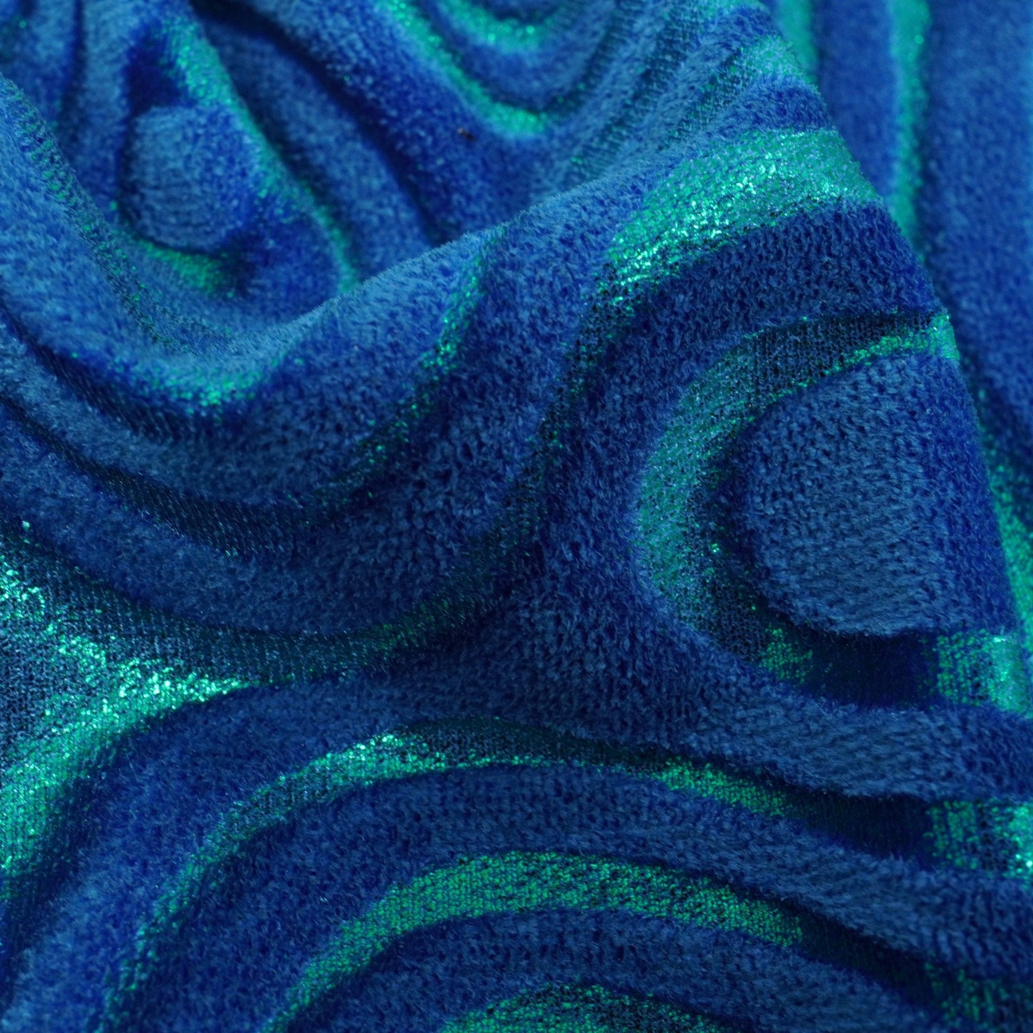 Metallic Foil Velvet Fabric – 2-Way Stretch, 220 GSM