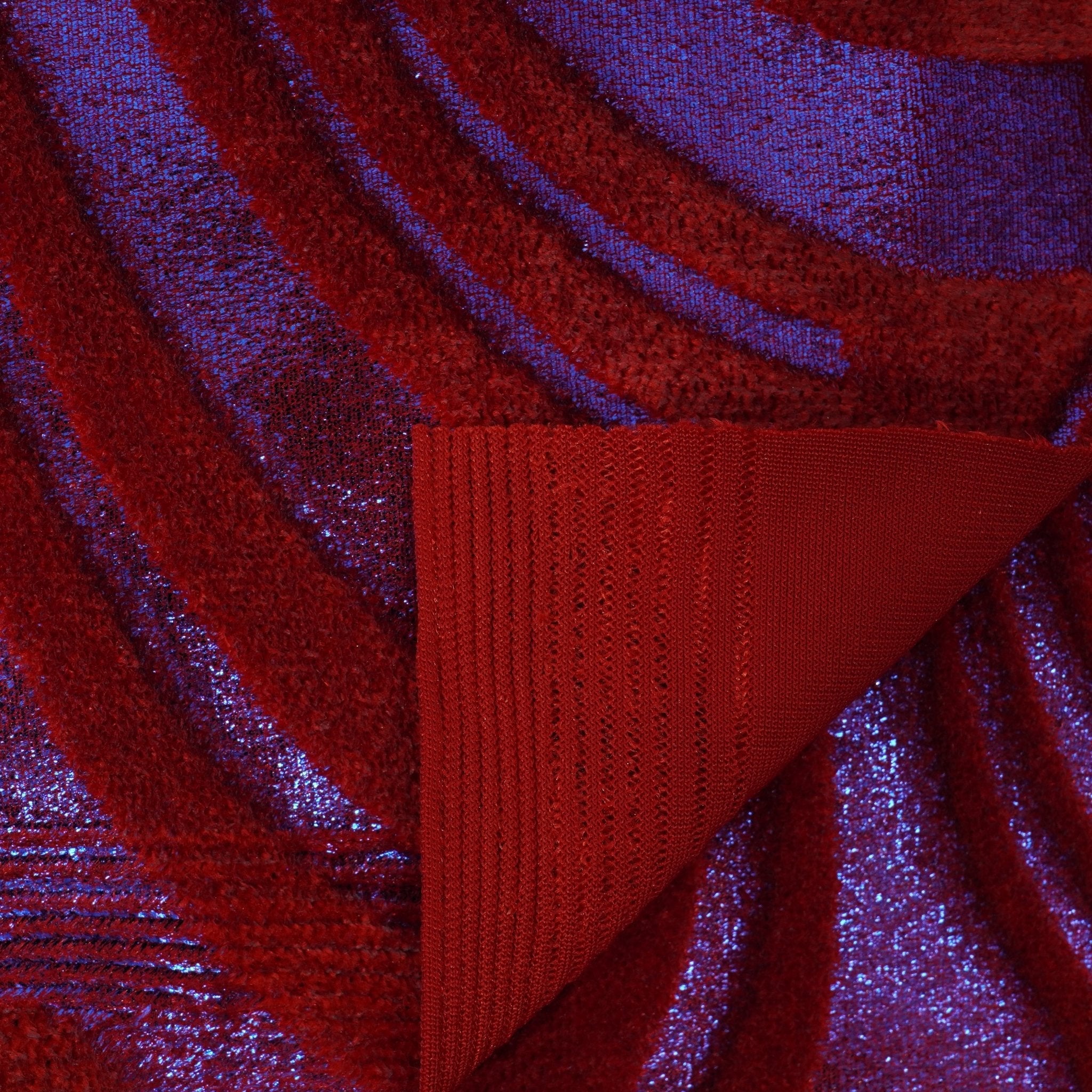 Metallic Foil Velvet Fabric – 2-Way Stretch, 220 GSM