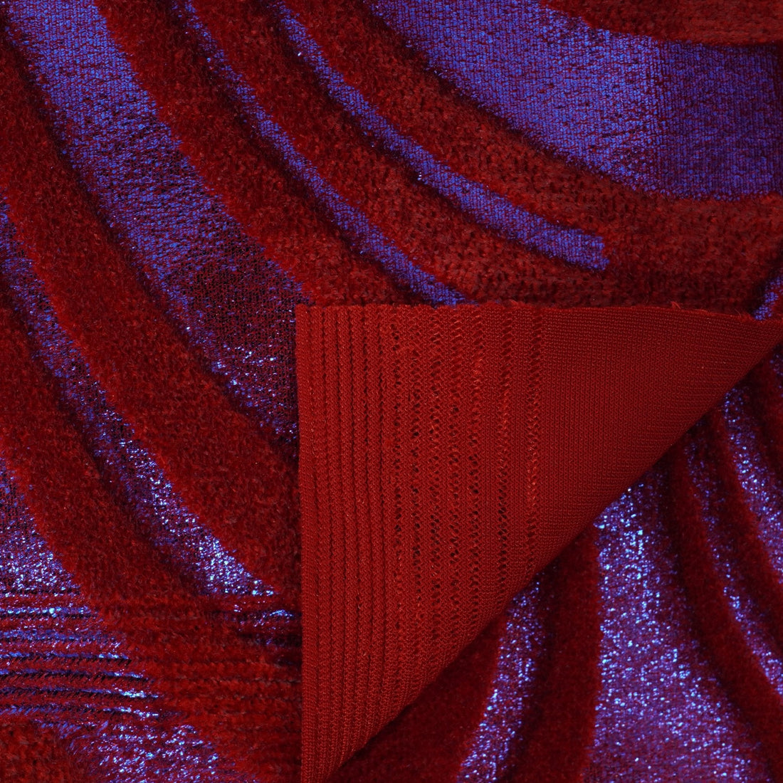 Metallic Foil Velvet Fabric – 2-Way Stretch, 220 GSM
