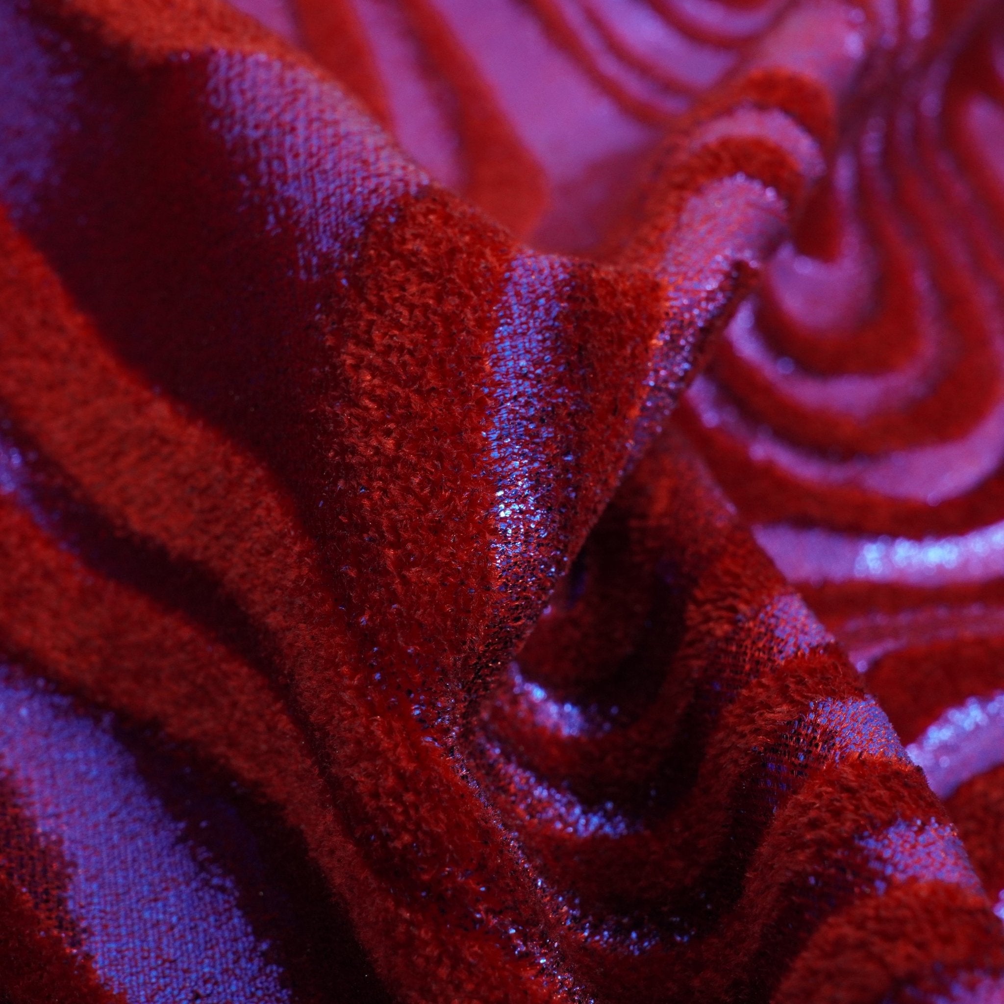 Metallic Foil Velvet Fabric – 2-Way Stretch, 220 GSM