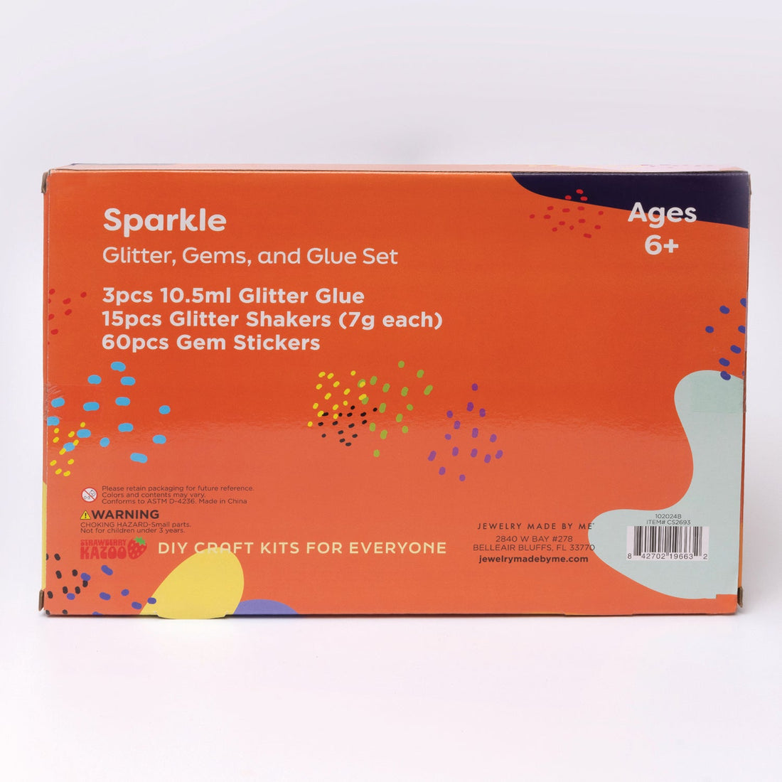 Strawberry Kazoo Sparkle Glitter, Glitter Glue, and Gem Sticker DIY Craft Kit