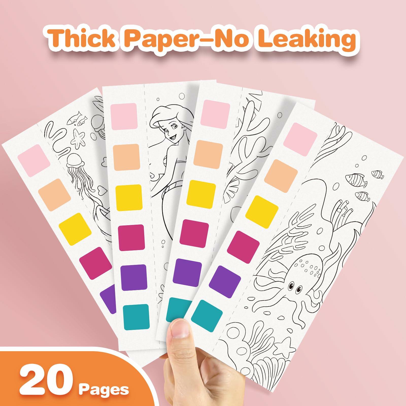 Paint with Water Mermaid Coloring Book Kit Travel Toy Mess Free for Kids