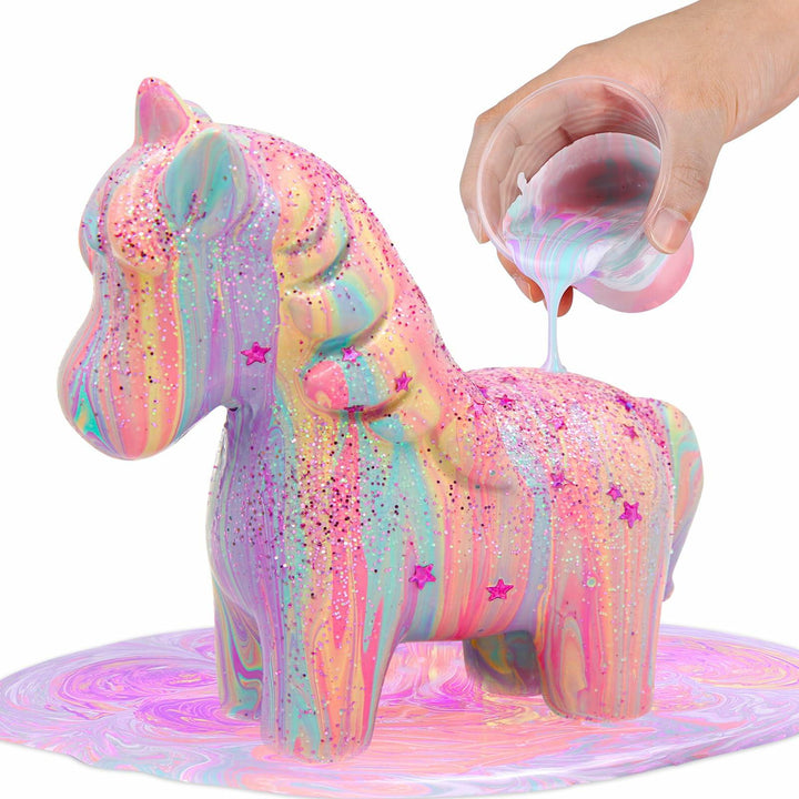 LAOESE Unicorns Paint Pouring Art Kit DIY Craft for Kids Ages 6-12