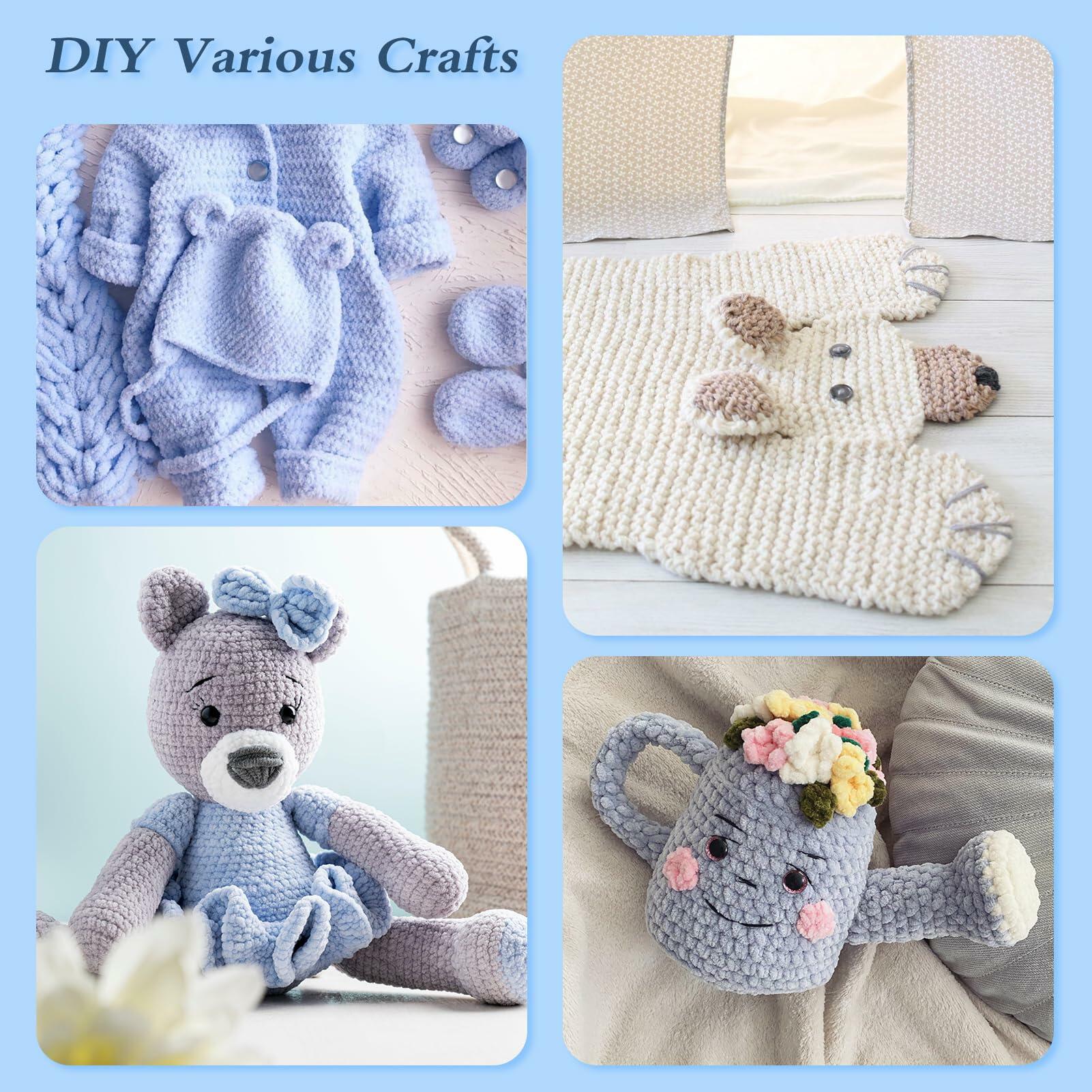 Chunky Chenille Yarn Light Green Soft Thick Crochet Knitting Yarn 74yd 3.5oz