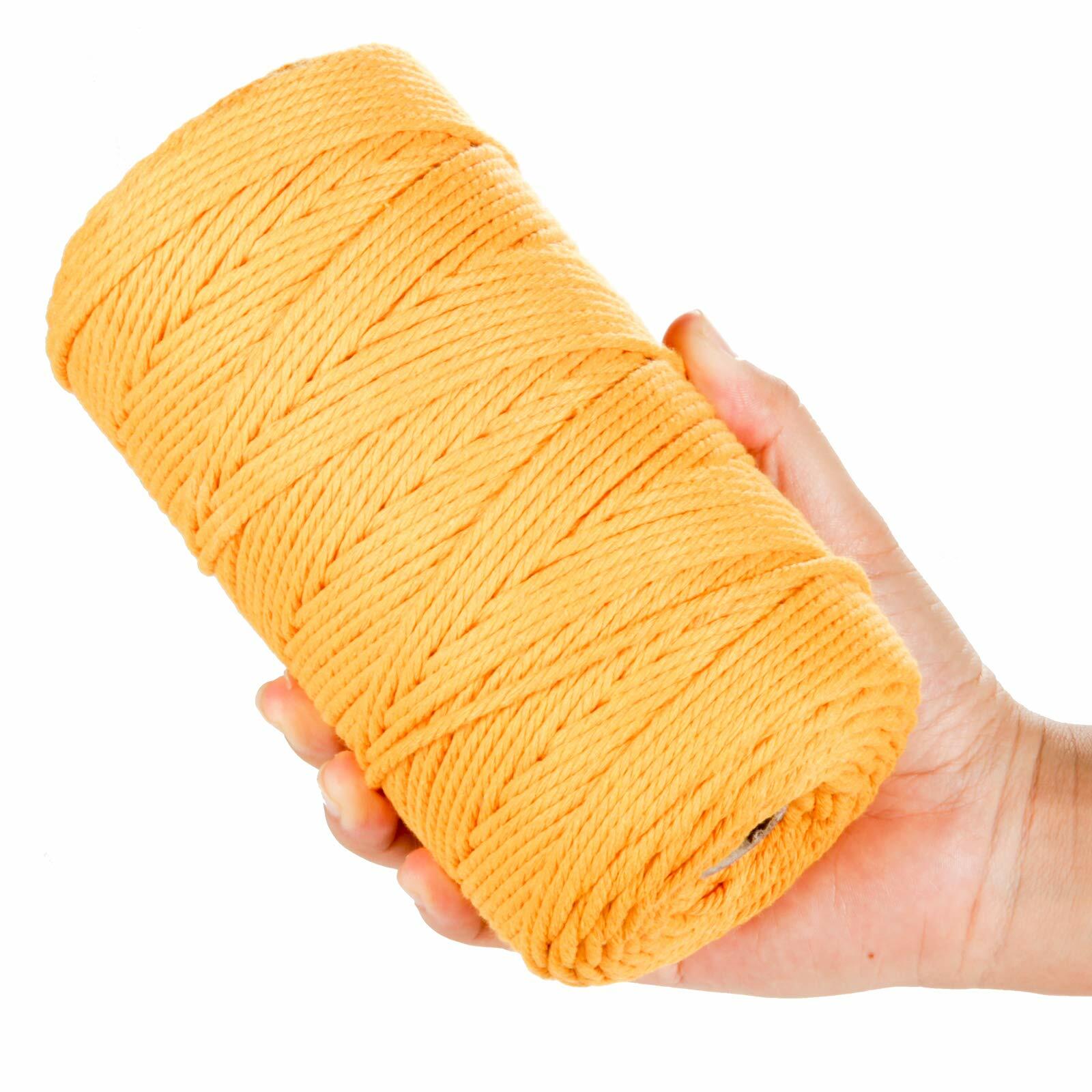 POZEAN 3mm Macrame Cord 220 Yards 100% Cotton Rose Red Cotton Yarn