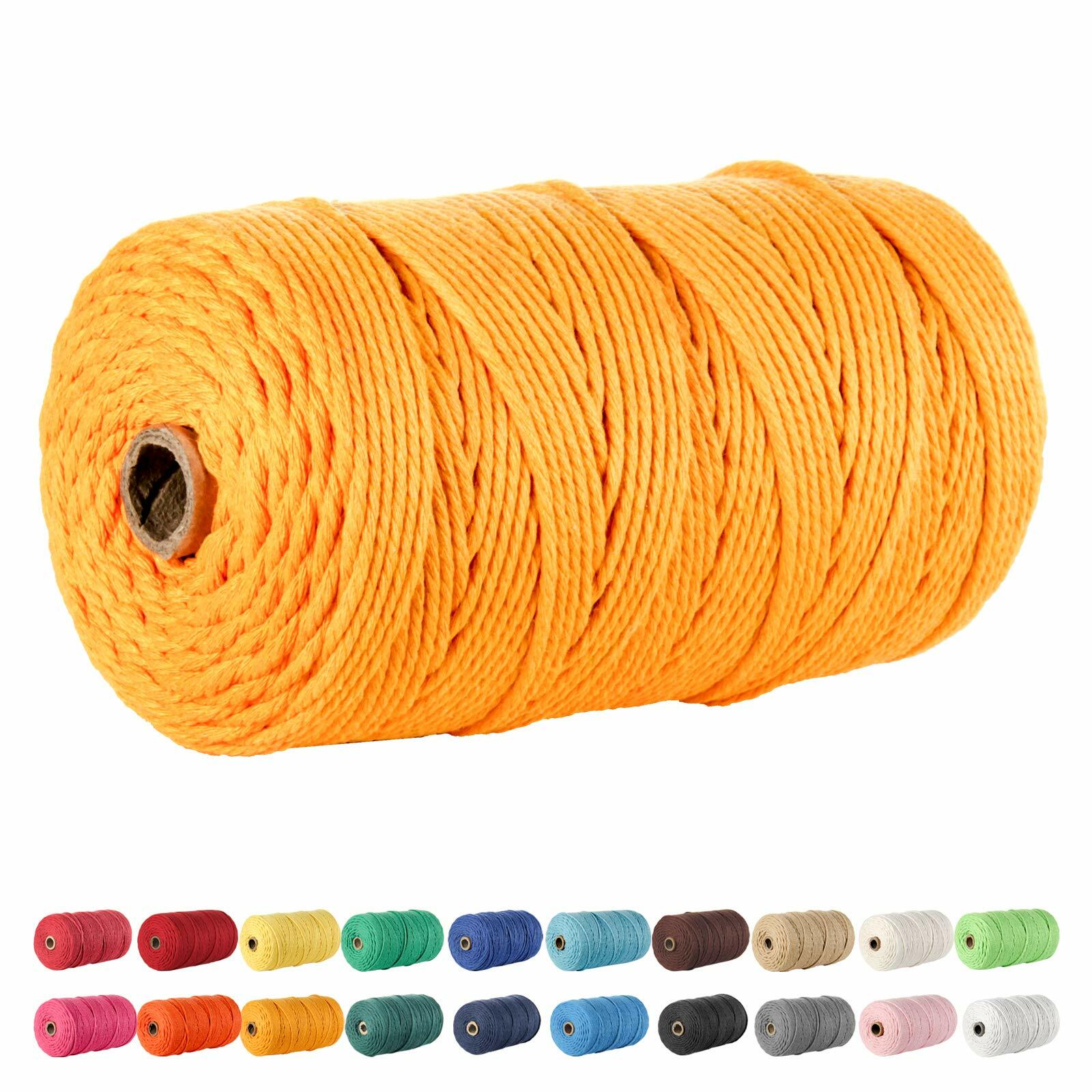 POZEAN 3mm Macrame Cord 220 Yards 100% Cotton Rose Red Cotton Yarn